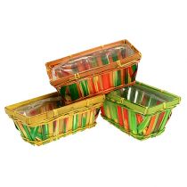 daiktų Skiedrų krepšelių rinkinys kvadratinis įvairiaspalvis 20cm x 11cm 12 vnt