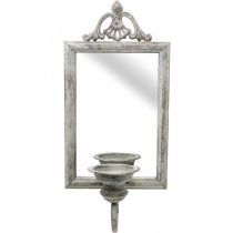 daiktų Antikvarinės išvaizdos veidrodis su žvakių laikikliu shabby chic H50cm