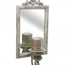 daiktų Antikvarinės išvaizdos veidrodis su žvakių laikikliu shabby chic H50cm