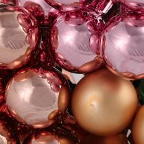 daiktų Veidrodinės uogos Kalėdinis stiklas abrikosų rožinis Ø25mm 140 vnt