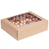 daiktų Veidrodinės uogos Kalėdinis stiklas abrikosų rožinis Ø25mm 140 vnt