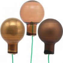 Mini kalėdiniai rutuliukai rudi stikliniai veidrodiniai uogos Ø20mm mix 140p