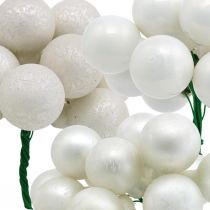 daiktų Mini kalėdinis rutulys baltos marmurinės veidrodinės uogos Ø20mm 140 vnt