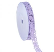 daiktų Nėrinių juostelė Violetinė Dekoratyvinė juostelė Gėlių pavasaris W18mm L20m