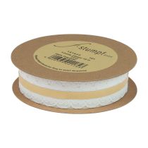 daiktų Nėrinių juostelė širdelės dekoratyvinė juostelė nėriniai balti 25mm 15m