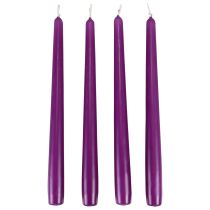 daiktų Kūginės žvakės Wenzel žvakės violetinės 250/23mm 12 vnt