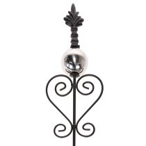 daiktų Sodo kuolas su puošniu dizainu, dekoratyvine forma ir stilingu metaliniu rutuliu, 90 cm, 2 dalys