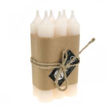 daiktų Lazdelė žvakė balta kreminė žvakių dekoracija 120mm/Ø21mm 6 vnt