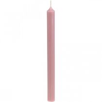 daiktų Kaimiškos žvakės, vienspalvės rožinės spalvos 350/28mm 4vnt