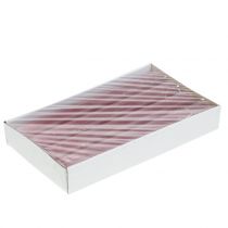 daiktų Kūginės žvakės vienspalvės senos rožinės spalvos 34mm x 240mm 4 vnt