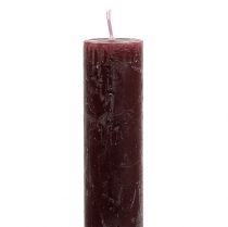 daiktų Kūginės žvakės vienspalvės bordo 34mm x 300mm 4 vnt