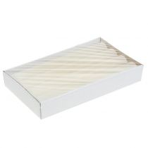 daiktų Vienspalvės kreminės kūginės žvakės, 34 mm x 240 mm, 4 vnt.