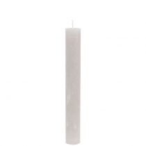 daiktų Kūginės žvakės vienspalvės pilkos 34mm x 240mm 4 vnt