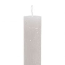 daiktų Kūginės žvakės vienspalvės pilkos 34mm x 240mm 4 vnt