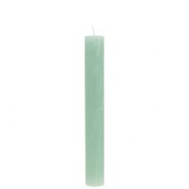 daiktų Kūginės žvakės Vienspalvės šviesiai žalios 34mm x 240mm 4 vnt