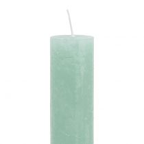daiktų Kūginės žvakės Vienspalvės šviesiai žalios 34mm x 240mm 4 vnt