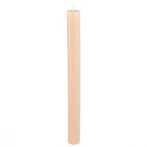 daiktų Kūginės žvakės dažytos oranžiniu persiku 21×240mm 12vnt
