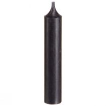 daiktų Kūginės žvakės trumpos mažos žvakės juodos 110mm Ø21mm 6 vnt.