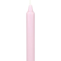 daiktų PURE kūginės žvakės antikvarinės rožinės Wenzel žvakės rožinės 250/23mm 4 vnt.
