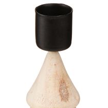 daiktų Žvakidė, 4 vnt., kalėdinės eglutės dekoracijos, natūralios medienos, aukštis 13 cm