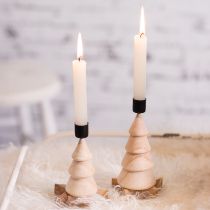 daiktų Žvakidė, 4 vnt., kalėdinės eglutės dekoracijos, natūralios medienos, aukštis 13 cm