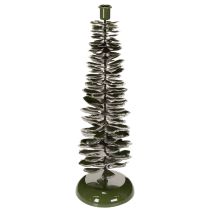 daiktų Žvakidė su kalėdinės eglutės raštu, žalio metalo, 45 cm