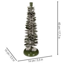 daiktų Žvakidė su kalėdinės eglutės raštu, žalio metalo, 45 cm
