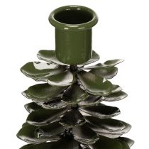 daiktų Žvakidė su kalėdinės eglutės raštu, žalio metalo, 45 cm