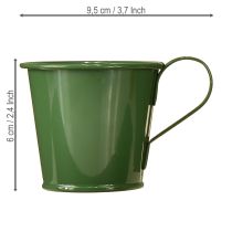 daiktų Siaurėjanti žvakidė, puodelio formos, tamsiai žalia, aukštis 6 cm, 6 vnt.