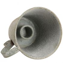 daiktų Kūginis žvakių laikiklis vintage puodelio žvakių laikiklis metalinis pilkas Ø9,5cm H8cm 3vnt.