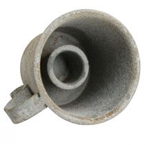 daiktų Kūginis žvakių laikiklis vintažinis puodelis metalinis pilkas Ø7cm H6cm 2vnt