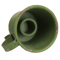 daiktų Lazdelė žvakidėms vintažinė taurė metalinė žalia Ø7cm H6cm 2vnt