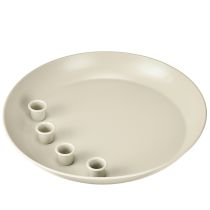 daiktų Siaurėjanti žvakidė 4 žvakėms, žvakidės dubuo, pilko metalo, Ø30 cm