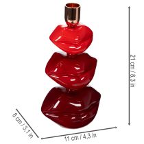 daiktų Žvakidė „Blizgi lūpų“ formos, modernaus dizaino, 21 cm