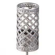 daiktų Žvakidės iš pagaliukų, sidabriškai pilkos, Ø22 mm, aukštis 10 cm, 4 vnt.