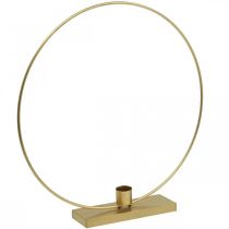 Dekoratyvinis žiedinis metalinis žvakių laikiklis Deco Loop Golden Ø30cm