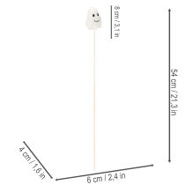 daiktų Vaiduoklių figūrėlės ant medinių pagaliukų, Helovino dekoracijos, 54 cm, 8 dalys