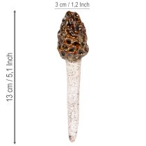 daiktų Dirbtinis morelio grybo dekoratyvinis kuolas augalų vazonams ir stalui, 13 cm, 2 vnt.