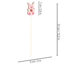 daiktų Dekoratyvinė paršelio formos gėlė, medinė, 31 cm, 16 dalių