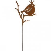 Patina sodo dekoravimo kištukas metalinis paukštis su karūna 6 vnt