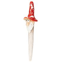 daiktų Priklijuojama nykštuko figūrėlė su ilga barzda ir grybo formos kepure, dekoracija, 17 cm, 2 dalys