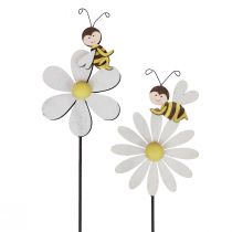 Pavasarinė puošmena gėlių kamštelių bičių dekoracija 11×7,5cm 6vnt