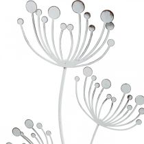 Pavasario puošmena, deko kištuko gėlė shabby chic balta, sidabrinė L87cm P18cm