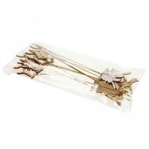 daiktų Gėlių kamštis zuikis dekoratyvinis kištukas medinė viela 5,5x0,5x7cm 12vnt