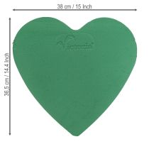daiktų Gėlių putplasčio širdelės 38 × 36,5 cm šlapios gėlių putos žalios 2 vnt.