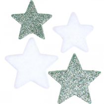 daiktų Taškinė dekoracija kalėdinės išbarstytos žvaigždės žalia balta Ø4/5cm 40vnt