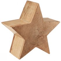 daiktų Žvaigždė dekoratyvinė medinė stalo puošmena mango mediena, skirta stovėti natūraliai Ø24cm