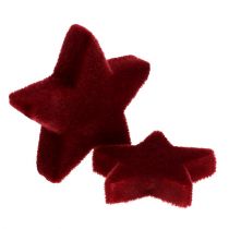 daiktų Kalėdinės puošmenos žvaigždės bordo flokuotas stalo dekoravimas 4–5cm 40 vnt