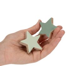 daiktų Medinių žvaigždžių dekoracijų rinkinys stalui ir palangei, 5 cm, 9 dalys