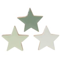 daiktų Medinių žvaigždžių dekoracijų rinkinys stalui ir palangei, 5 cm, 9 dalys